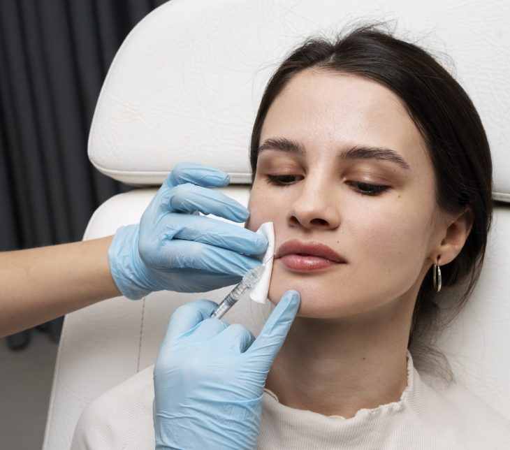 high-angle-beautiful-woman-getting-lip-fillers